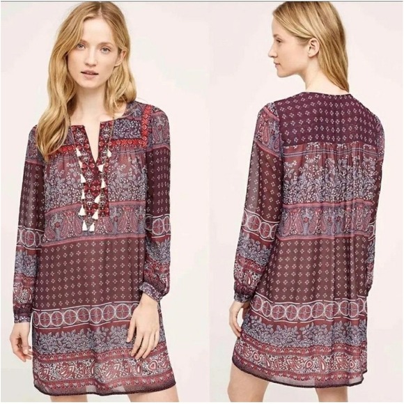 Anthropologie Dresses & Skirts - Anthropologie One September Vella Size Medium Mini Dress Tunic Boho Peasant